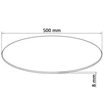 Tischplatte aus gehärtetem Glas rund 500 mm