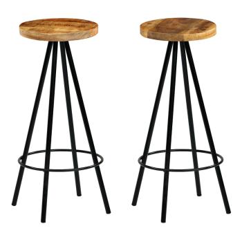 ARDEBO.de - Barhocker 2 Stk. Massivholz Mango