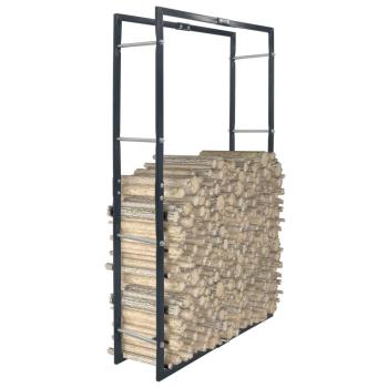 ARDEBO.de - Brennholzregal Schwarz 80×25×150 cm Stahl
