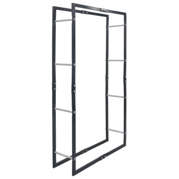 Brennholzregal Schwarz 80×25×150 cm Stahl