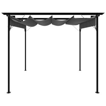 Pergola mit Ausziehbarem Dach Anthrazit 3x3 m Stahl 180 g/m²