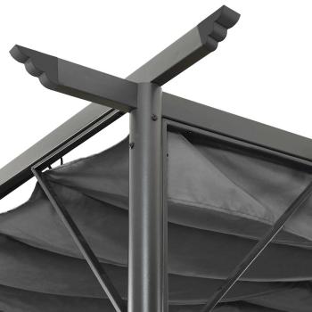Pergola mit Ausziehbarem Dach Anthrazit 3x3 m Stahl 180 g/m²