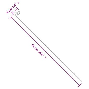 Pflanzenstützen 20 Stk. Dunkelgrün 91 cm Stahl