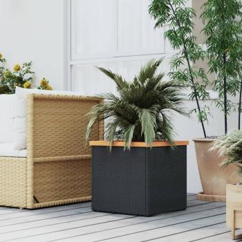 ARDEBO.de - Pflanzkübel Schwarz 40x40x40 cm Poly Rattan