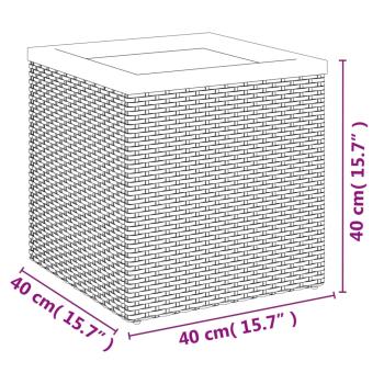 Pflanzkübel Schwarz 40x40x40 cm Poly Rattan