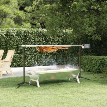 ARDEBO.de - Automatischer Grillspieß mit Motor Edelstahl 150x46,5x82,5 cm