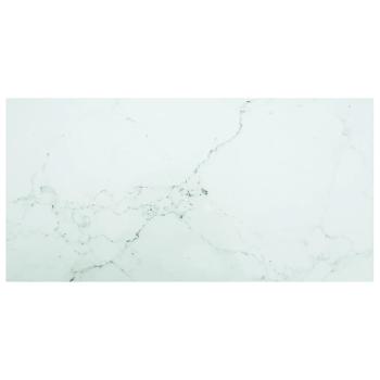 ARDEBO.de - Tischplatte Weiß 100x50 cm 6 mm Hartglas in Marmoroptik