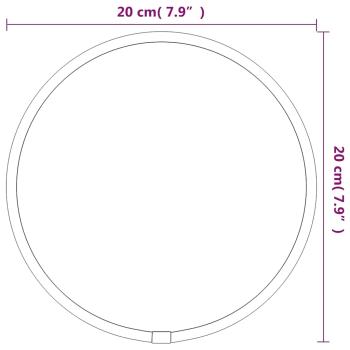 Wandspiegel Schwarz Ø 20 cm Rund