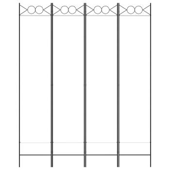 4-tlg. Paravent Weiß 160x200 cm Stoff