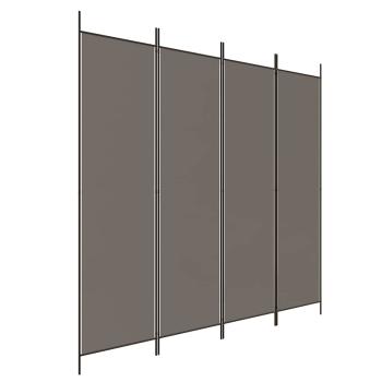 4-tlg. Paravent Anthrazit 200x220 cm Stoff