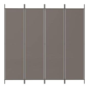 4-tlg. Paravent Anthrazit 200x220 cm Stoff