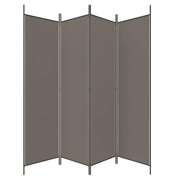 4-tlg. Paravent Anthrazit 200x220 cm Stoff
