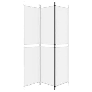 3-tlg. Paravent Weiß 150x220 cm Stoff