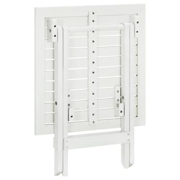Bistrotisch Weiß 46x46x47 cm Massivholz Akazie