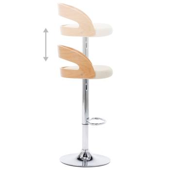 Barhocker 2 Stk. Cremewei? Kunstleder und Bugholz