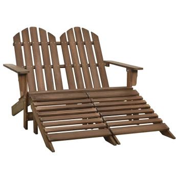 ARDEBO.de - Adirondack-Gartenbank 2-Sitzer mit Fu?teil Tannenholz Braun