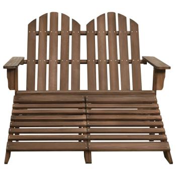 Adirondack-Gartenbank 2-Sitzer mit Fu?teil Tannenholz Braun