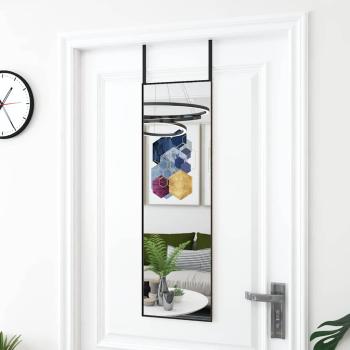 ARDEBO.de - Türspiegel Schwarz 30x100 cm Glas und Aluminium