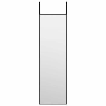 Türspiegel Schwarz 30x100 cm Glas und Aluminium