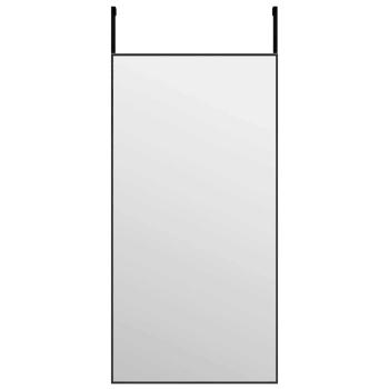 Türspiegel Schwarz 40x80 cm Glas und Aluminium