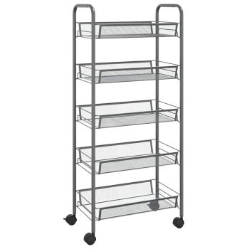 K?chenwagen 5 Etagen Grau 46x26x105 cm Eisen