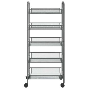 K?chenwagen 5 Etagen Grau 46x26x105 cm Eisen