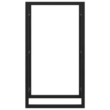 Brennholzregal Mattschwarz 50x28x94 cm Stahl