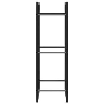 Brennholzregal Mattschwarz 50x28x94 cm Stahl