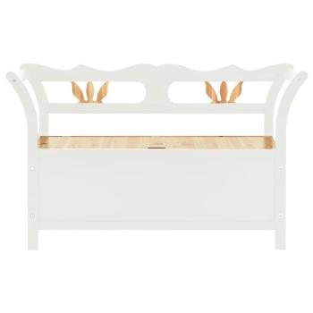 Sitzbank Weiß 107x45x75,5 cm Massivholz Tanne