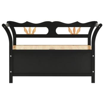 Sitzbank Schwarz 107x45x75,5 cm Massivholz Tanne
