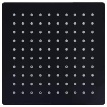 Regenbrause Edelstahl 20x20 cm Quadrat Schwarz