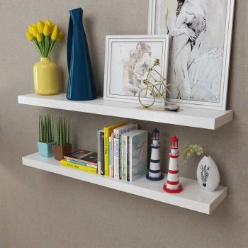 ARDEBO.de - Wandregale 2 Stk. MDF Weiß