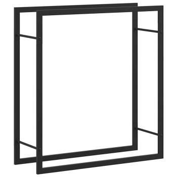 Brennholzregal Mattschwarz 80x28x86 cm Stahl