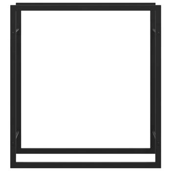 Brennholzregal Mattschwarz 80x28x86 cm Stahl