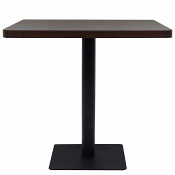 Bistrotisch MDF und Stahl Quadratisch 80?80?75cm Dunkle Esche