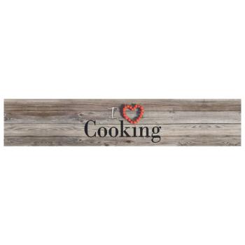Küchenteppich Waschbar Cooking Grau 60x300 cm Samt