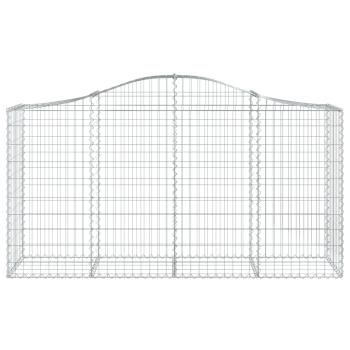 Gabione mit Hochbogen 200x50x100/120 cm Verzinktes Eisen