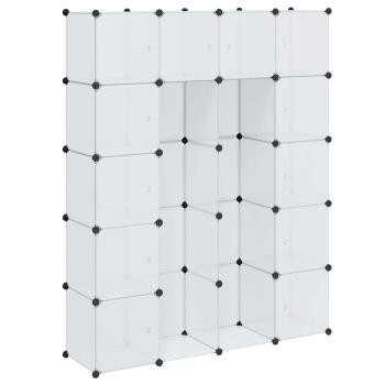 Modularer Schrank mit 14 Fächern Weiß 37x146x180,5 cm