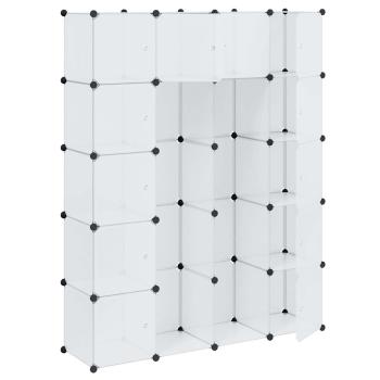 Modularer Schrank mit 14 Fächern Weiß 37x146x180,5 cm