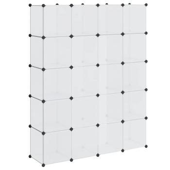 Modularer Schrank mit 14 Fächern Weiß 37x146x180,5 cm