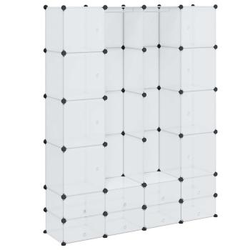 Modularer Schrank mit 18 Fächern Weiß 37x146x180,5 cm