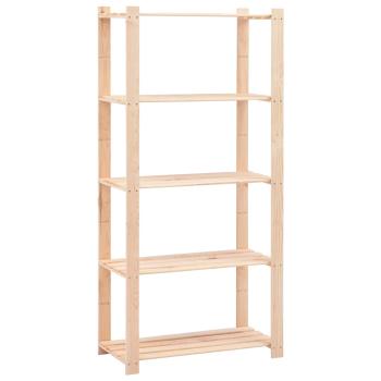 ARDEBO.de - Lagerregal mit 5 Böden 80×38×170 cm Kiefer Massivholz 250 kg