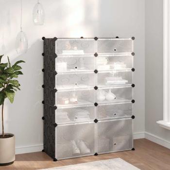 ARDEBO.de - Schuhregal Schwarz 94x37x125 cm PP