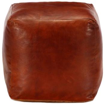 Pouf Hellbraun 40 x 40 x 40 cm Echtes Ziegenleder