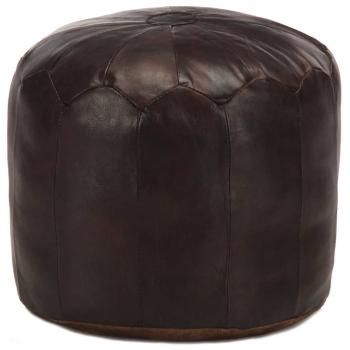 ARDEBO.de - Pouf Dunkelbraun 40 x 35 cm Echtes Ziegenleder