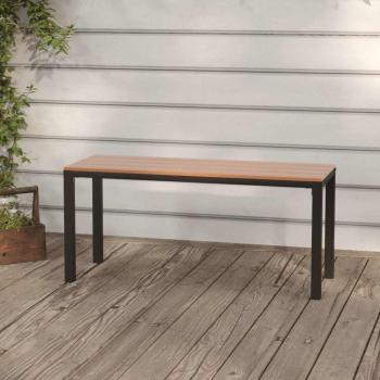 ARDEBO.de - Gartenbank 110 cm Stahl und WPC Braun und Schwarz