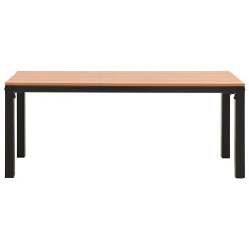 Gartenbank 110 cm Stahl und WPC Braun und Schwarz