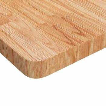 Tischplatte Quadratisch Hellbraun 90x90x4cm Behandelte Eiche