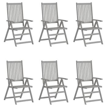 ARDEBO.de - Verstellbare Gartenstühle 6 Stk. Grau Massivholz Akazie