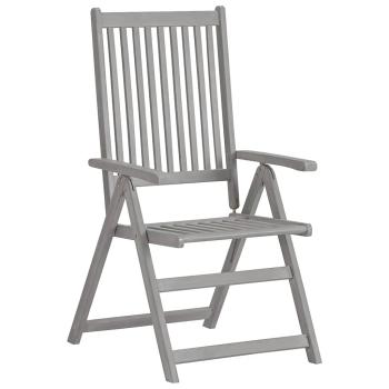 Verstellbare Gartenstühle 6 Stk. Grau Massivholz Akazie